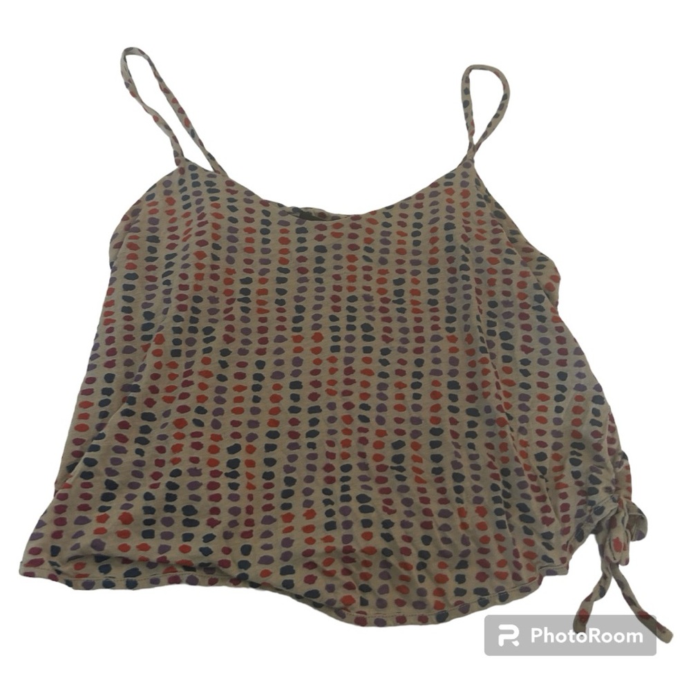 Marc by Marc Jacobs gray cami polka dot print red orange blue purple ruched tie